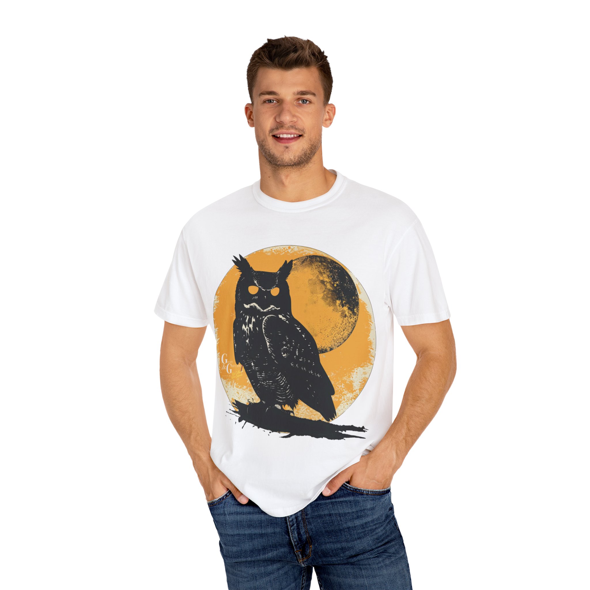 Moonlit Sentinel – Full Front Graphic Tee - Image 4